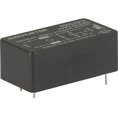SCHURTER-5500.2014 Starkstromleitungsfilter Power Line Filter 50Hz/60Hz 0.5A 250VAC PC Pins Thru-Hole