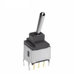 Switch Toggle ON OFF ON DPDT Bat Lever PC Pins 0.1A 28VAC 28VDC 0.4VA PC Mount with Bracket
