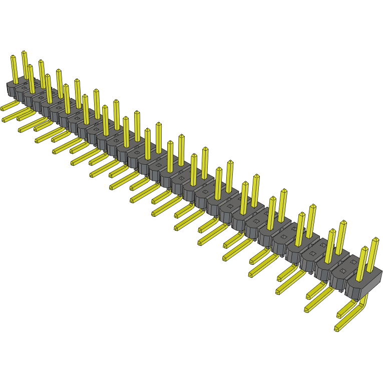 Samtec-TSW-216-08-T-D-RA Cabezales del conector y receptáculos PCB Conn Unshrouded Header HDR 32 POS 5.08mm Solder RA Side Entry Thru-Hole Bulk