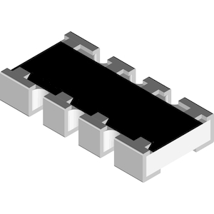 Vishay-ACASA1002E3002P100 Redes y matrices del resistor Res Thin Film Array 10K Ohm/30K Ohm 0.25% 0.3W ±25ppm/°C ISOL Conformal Coated 8-Pin 1206(4 X 0603) Convex SMD T/R