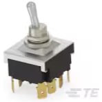 TE Connectivity-OZ-SS-118DM1200 Basculeur de commutateur Switch Toggle ON OFF 4PST Round Lever Quick Conn 20A 250VAC 30VDC Panel Mount with Threads Bulk