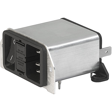 SCHURTER-DD22.2121.1111 Power Entry Modules Power Entry Module Filtered M 3 POS 250VAC 2A Fuse/Switch RA 1 Port