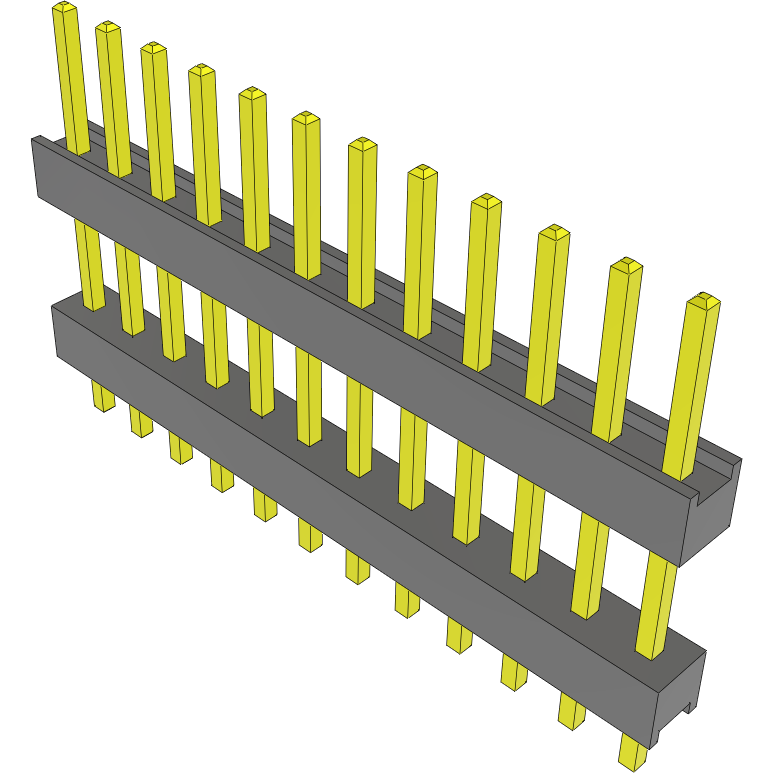 Samtec-DW-12-09-G-S-402 Embases de raccordement et réceptacles PCB Conn Board Stacker HDR 12 POS 2.54mm Solder ST Top Entry Thru-Hole Bulk