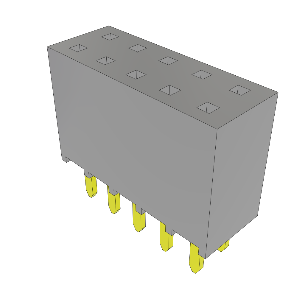 Samtec-SSW-105-06-T-D Connector Headers and PCB Receptacles Conn Socket Strip SKT 10 POS 2.54mm Solder ST Top Entry Thru-Hole Bulk