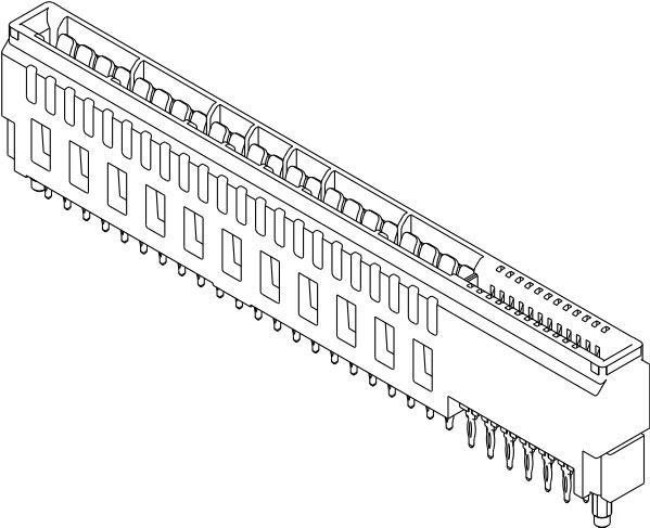 Amphenol Communications Solutions-10127905-B04B24BLF Steckverbinder, Kartenrand HPCE VT Receptacle with enhanced walls 36P24S