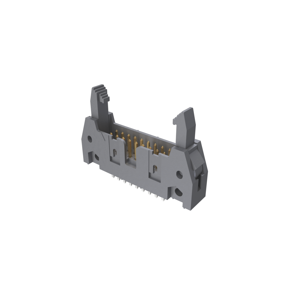 Amphenol Communications Solutions-71918-118LF Steckverbinderleisten und Leiterplattenbuchsen Quickie Eject Latch Shrouded Header, Through Hole, Vertical, Double Row, 18 Positions, 2.54mm (0.100in) Pitch