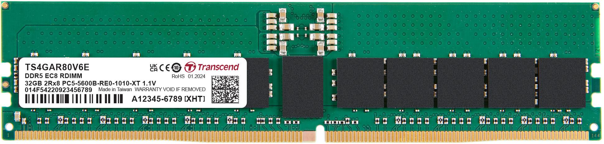 Transcend Information-TS4GAR80V6E Memory Modules DRAM Module DDR5 SDRAM 32Gbyte 288 Long DIMM Bulk