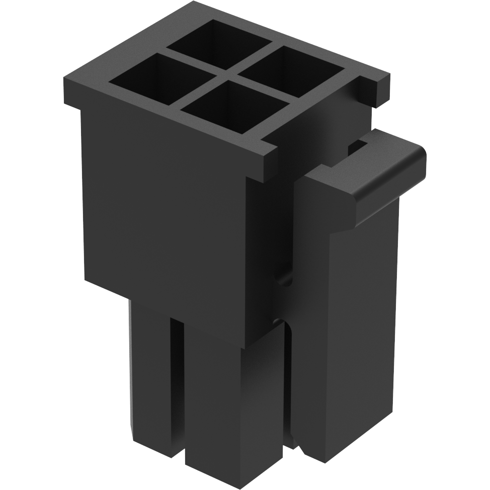 Amphenol Communications Solutions-G881H0422CEU Carcaza de cables discretos de conector Conn Housing F 4 POS 3mm Crimp ST Cable Mount Black Bag