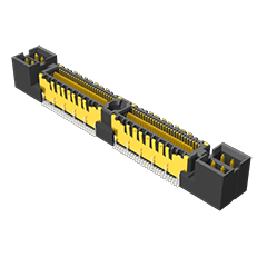 Samtec-QMSS-032-01-L-D-DP-EM2-PC4 Cabezales del conector y receptáculos PCB Conn Differential Pair HDR 8Power/64Signal POS 0.635mm Solder ST Edge Mount Tray