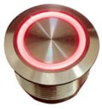 C&K-ATPS22SL1303M0SA04G Botón pulsador Switch Push Button N.O. SPST Flat Round Button 2A 36VDC Momentary Panel Mount/Through Hole Solder Lug Box