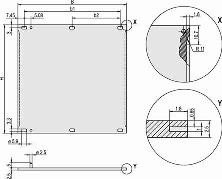 Schroff GmbH-30846676 null Front Panels, Shieldable, 2.5Mm