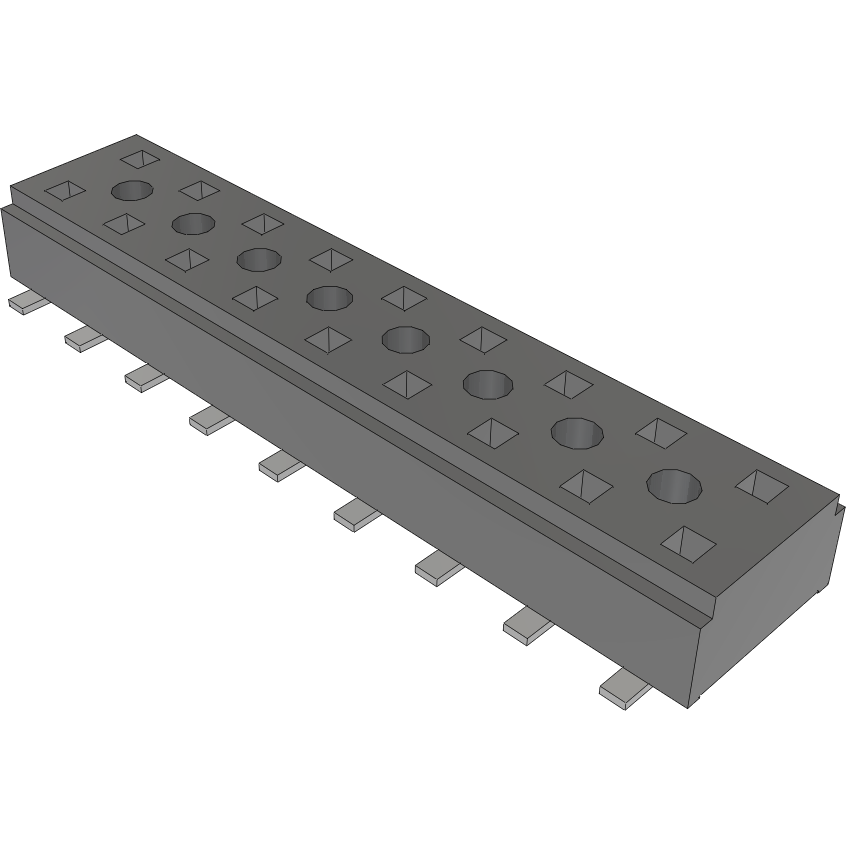 Samtec-CLT-109-02-L-D-A-TR Connector Headers and PCB Receptacles Conn Socket Strip SKT 18 POS 2mm Solder ST Top Entry SMD TIGER CLAW™ T/R