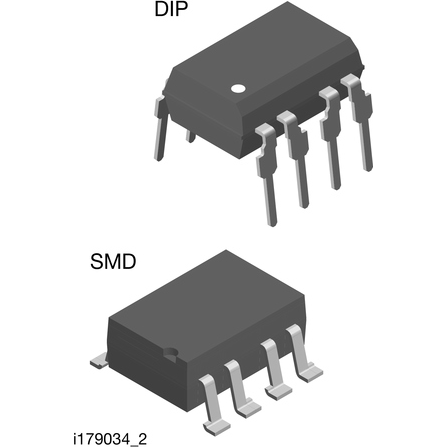 Vishay-VO1263AAC Transistor and Photovoltaic Output Photocouplers Optocoupler DC-IN 2-CH Photovoltaic DC-OUT 8-Pin SMD Tube