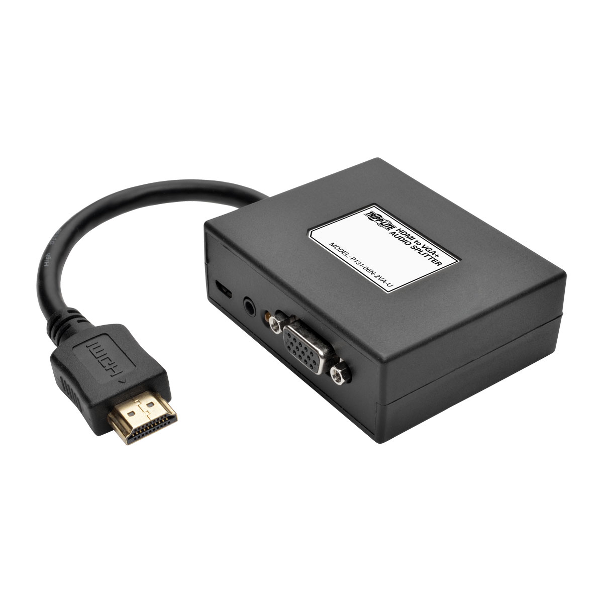 Eaton-P131-06N-2VA-U Schnittstellenmodule 2-Port HDMI to VGA Audio Adapter Splitter