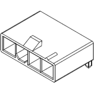 Molex-0039303048 Embases de raccordement et réceptacles PCB Conn Wire to Board HDR 4Power POS 4.2mm Solder RA Side Entry Thru-Hole Mini-Fit Jr Bag