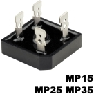 Rectron-MP3510 Bridge Rectifiers Rectifier Bridge Diode Single 1KV 35A 4-Pin MP-35