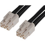 Molex-2162901062 Cable Assembly AC Power Cable Assembly AC Power 0.3m Wire to Board to Wire to Board 6 to 6 POS F-F Crimp-Crimp 14AWG