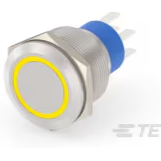TE Connectivity-4-2213772-9 Druckknopfschalter Switch Push Button OFF (ON) DPDT Flush Round Button 3A 250VAC 36VDC Momentary Panel Mount Solder Lug