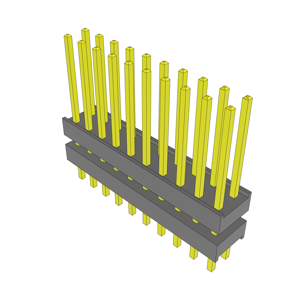Samtec-ZW-10-10-G-D-260-130-LL Connector Headers and PCB Receptacles Conn Board Stacker HDR 20 POS 2.54mm Solder ST Top Entry Thru-Hole Bulk