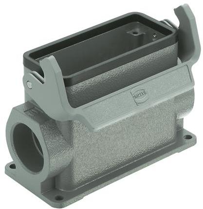 HARTING-19300160291 Schrumpfbalgenadapter Box Mounting Base 90° 16B Shell Size Powder Die Cast Aluminum Single Lock Han®