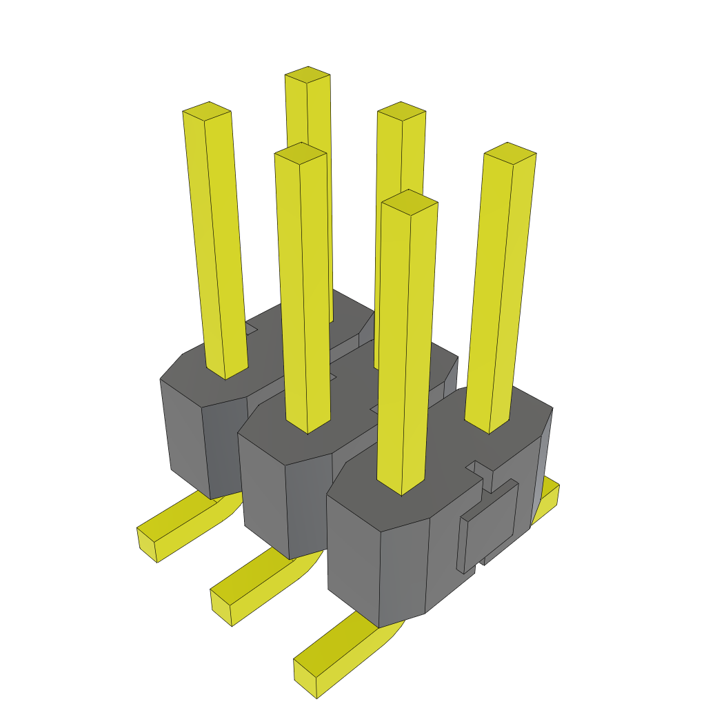 Samtec-TSM-103-01-S-DV Connector Headers and PCB Receptacles Conn Unshrouded Header HDR 6 POS 2.54mm Solder ST Top Entry SMD Tube