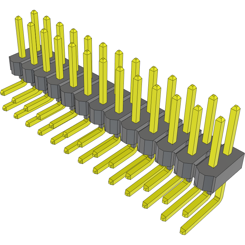 Samtec-TSW-113-08-S-D-RA Piastre connettori e prese PCB Conn Unshrouded Header HDR 26 POS 2.54mm Solder RA Side Entry Thru-Hole Bulk