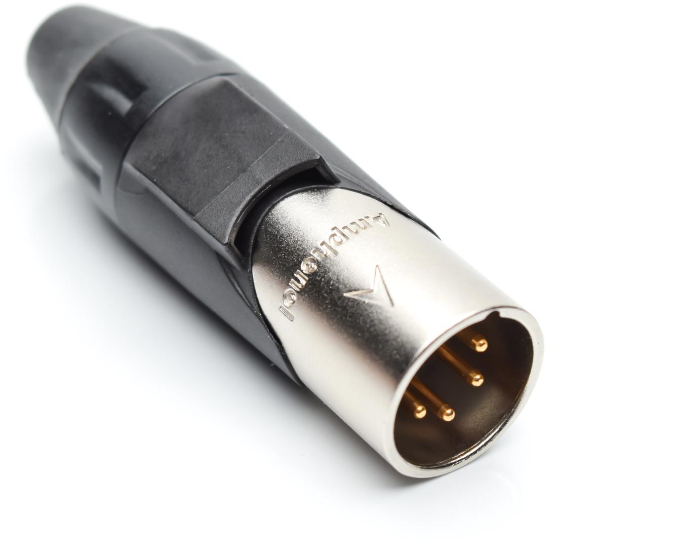 Amphenol-AX4M0M-AU Steckverbinder für Audio und Video Conn XLR Connector M 4 POS Solder Cup ST Cable Mount 4 Terminal 1 Port Box