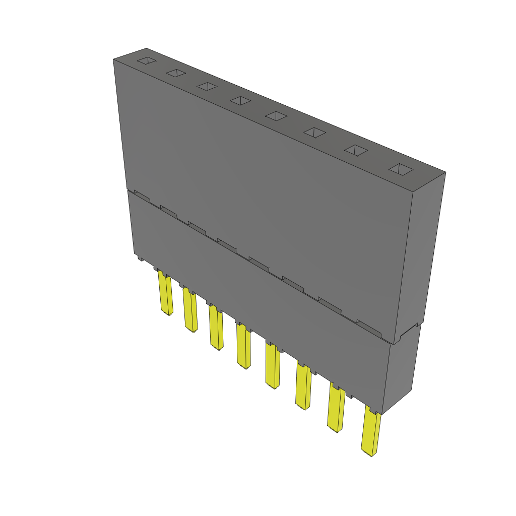 Samtec-ESW-108-23-G-S 连接器插头及 PCB 插座 Conn Elevated Socket SKT 8 POS 2.54mm Solder ST Top Entry Thru-Hole Tiger Buy™ Tube