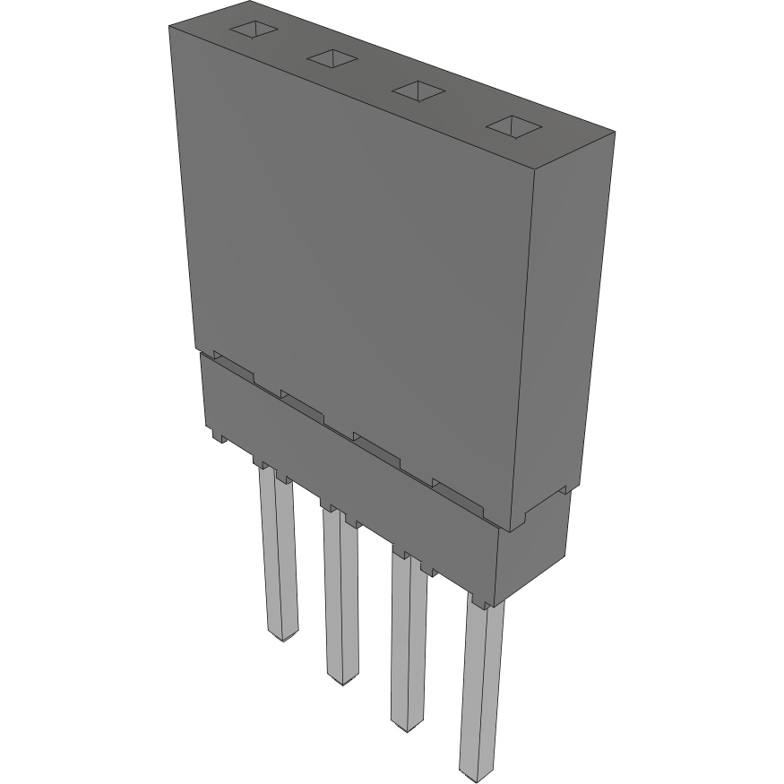 Samtec-ESQ-104-13-L-S Cabezales del conector y receptáculos PCB Conn Elevated Socket SKT 4 POS 2.54mm Solder ST Top Entry Thru-Hole Bulk