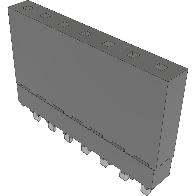 Samtec-ESW-107-12-S-S Connector Headers and PCB Receptacles Conn Elevated Socket SKT 7 POS 2.54mm Solder ST Top Entry Thru-Hole Tube