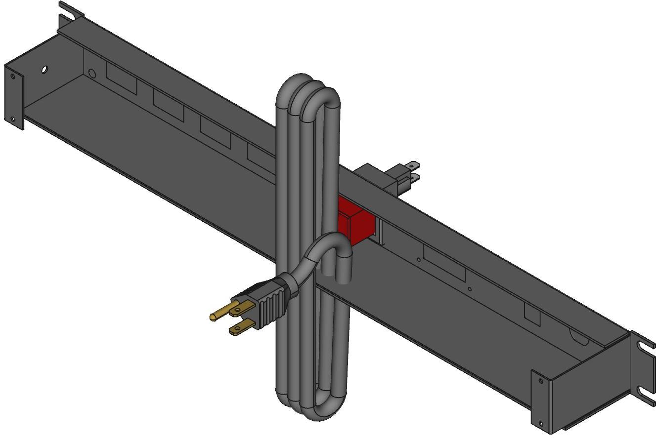 Hammond Manufacturing-1582T6B1BKAM 配电装置 15 Amp Metered Horizontal Rackmount Outlet Strip