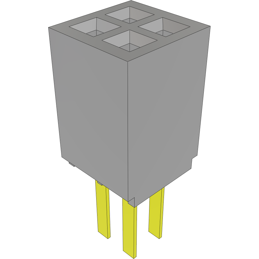 Samtec-SFMC-102-L1-S-D Connector Headers and PCB Receptacles Conn Socket Strip SKT 4 POS 1.27mm Solder ST Top Entry Thru-Hole Layer