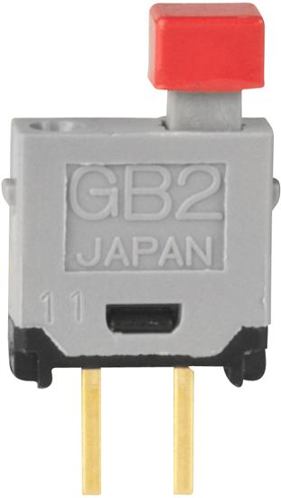NKK Switches-GB215AP-C Druckknopfschalter Switch Push Button OFF (ON) SPST Plunger 0.1A 28VAC 28VDC 0.4VA Momentary Thru-Hole PC Pins