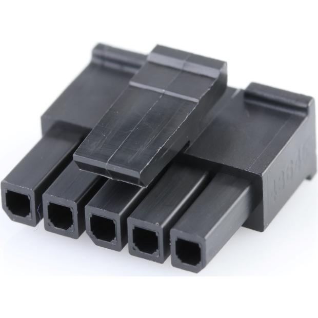 Molex-43645-0508 Connector Discrete Wire Housing Conn Housing F 5 POS 3mm Crimp ST Cable Mount Black Micro-Fit 3.0™ Bag