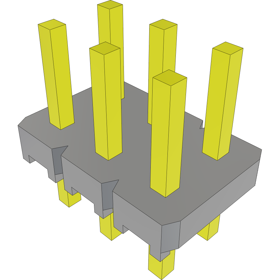 Samtec-MTLW-103-06-G-D-150 Cabezales del conector y receptáculos PCB Conn Unshrouded Header HDR 6 POS 2.54mm Solder ST Top Entry Thru-Hole Bulk
