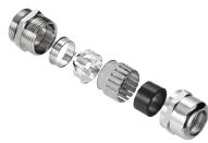Weidmuller-1909550000 Kabelzubehör Cable glands, M 50, 9, OD min. 27 - Old man. 38 mm, IP68 - 5 bar (30 min.), IP69K, Brass, nickel-plated