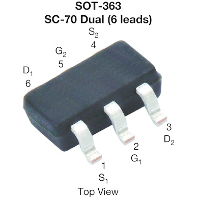 Vishay-SQ1539EH-T1_GE3 MOSFETs Trans MOSFET N/P-CH 30V 0.85A 6-Pin SC-70 T/R Automotive AEC-Q101