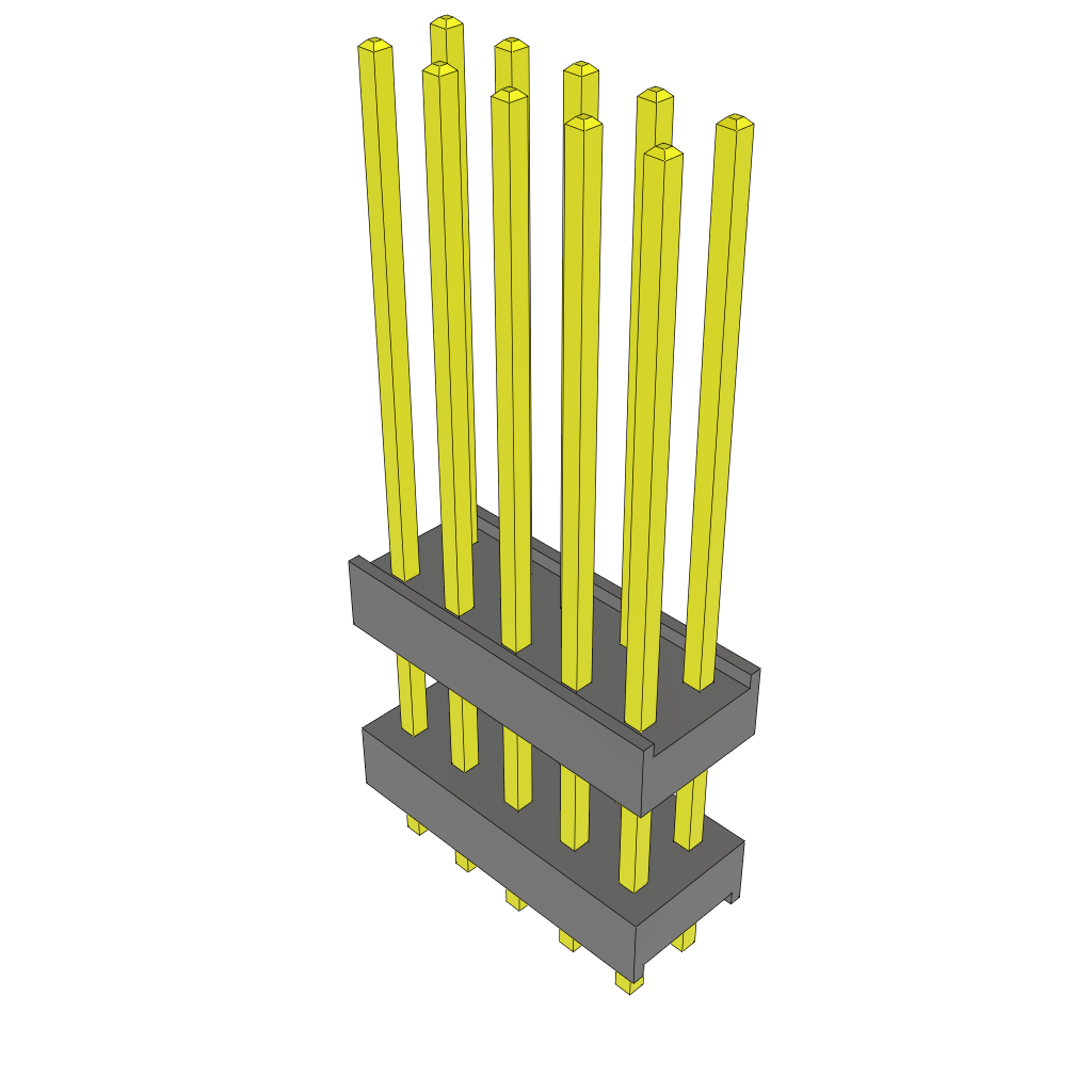Samtec-ZW-05-20-T-D-377-090 连接器插头及 PCB 插座 Conn Board Stacker HDR 10 POS 2.54mm Solder ST Top Entry Thru-Hole Bulk