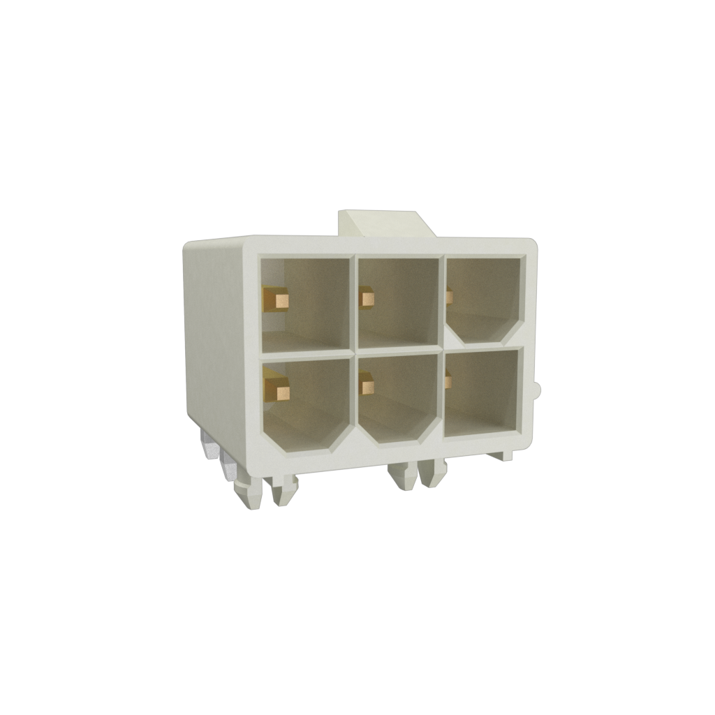 Amphenol Communications Solutions-10127819-0641GPLF Steckverbinderleisten und Leiterplattenbuchsen Conn Wire to Board HDR 6 POS 4.2mm Solder RA Side Entry Thru-Hole Tray