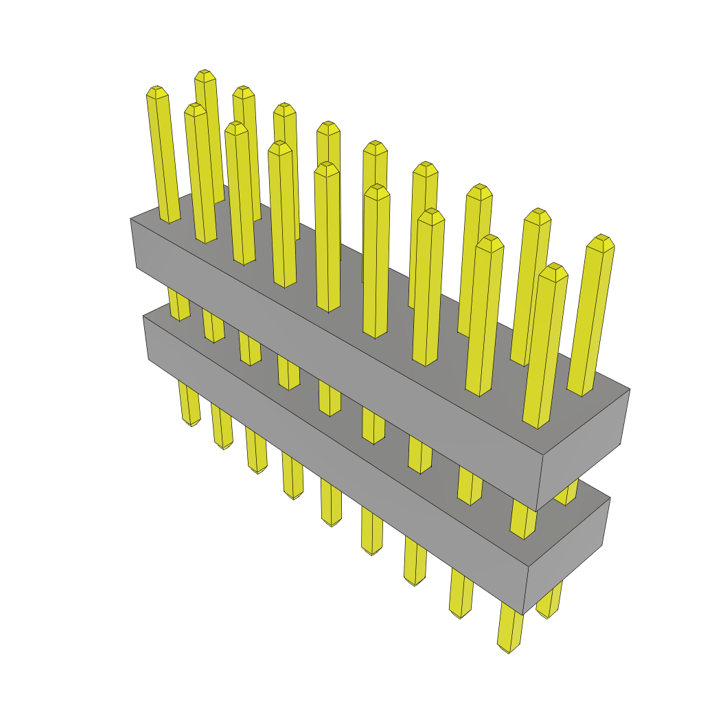 Samtec-TW-09-04-L-D-240-125 Steckverbinderleisten und Leiterplattenbuchsen Conn Board Stacker HDR 18 POS 2mm Solder ST Top Entry Thru-Hole Bulk
