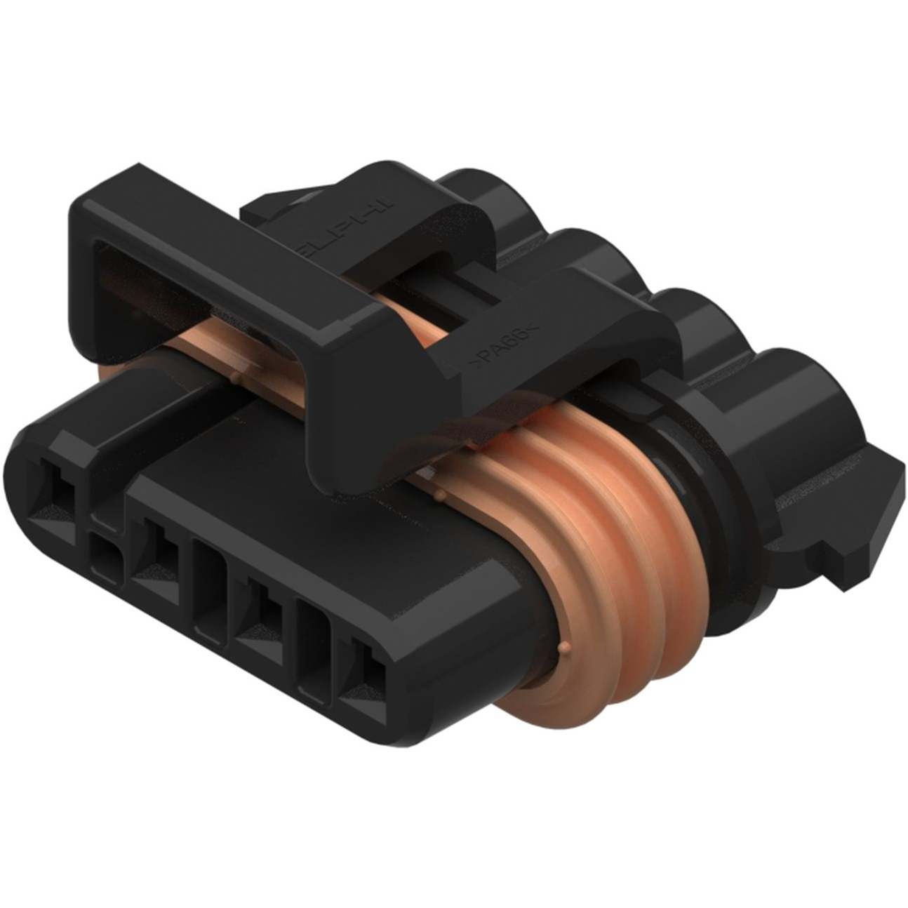 Delphi-12162144-B Einzeladersteckverbinder, Gehäuse Conn Housing F 4 POS Crimp ST Cable Mount Black