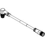 Cable Assembly Circular 1m 22AWG M12 Circular to M12 Circular 5 to 5 Right Angle to Straight