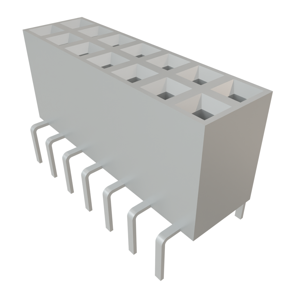 Samtec-BCS-107-L-D-PE Steckverbinderleisten und Leiterplattenbuchsen Conn Socket Strip SKT 14 POS 2.54mm Solder ST Top Entry Thru-Hole TIGER CLAW™ Tube