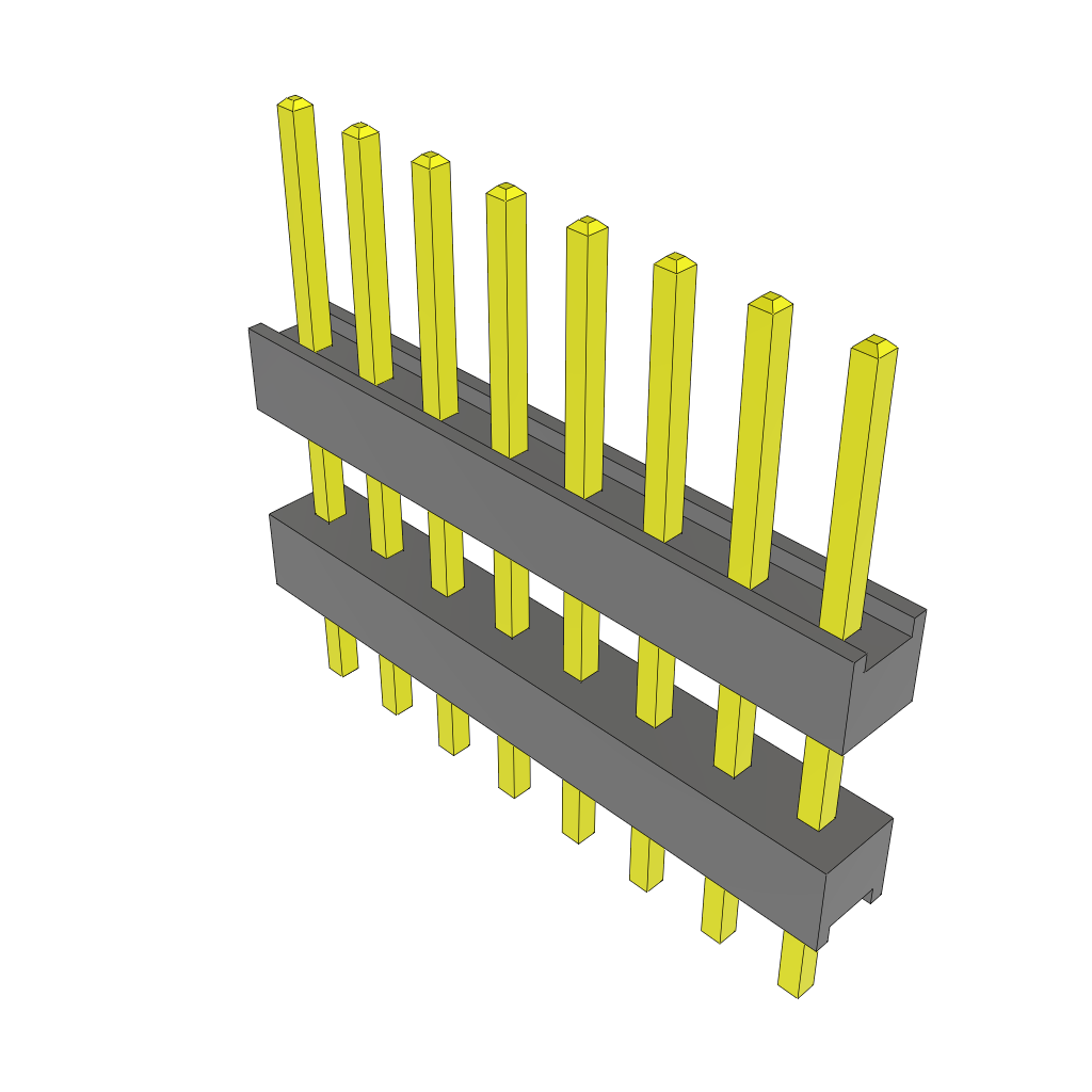 Samtec-ZW-08-09-L-S-340-135 连接器插头及 PCB 插座 Conn Board Stacker HDR 8 POS 2.54mm Solder ST Top Entry Thru-Hole Bulk