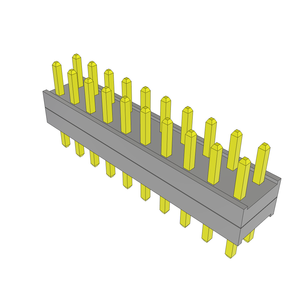 Samtec-TW-10-01-L-D-120-100 Connector Headers and PCB Receptacles Conn Board Stacker HDR 20 POS 2mm Solder ST Top Entry Thru-Hole Bulk