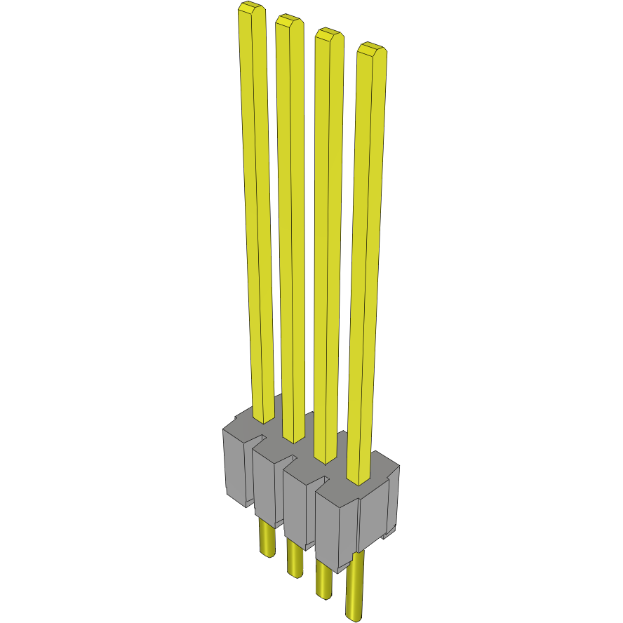 Samtec-HTMS-104-58-G-S Cabezales del conector y receptáculos PCB Conn Unshrouded Header HDR 4 POS 1.27mm Solder ST Top Entry Thru-Hole Layer