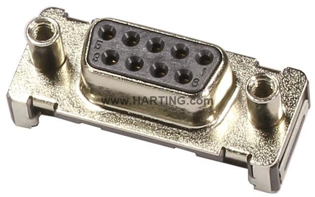 HARTING-09551556622741 Steckverbinder, D-Sub Conn D-Sub F 9 POS 1.37mm Solder ST SMD 9 Terminal 1 Port Reel