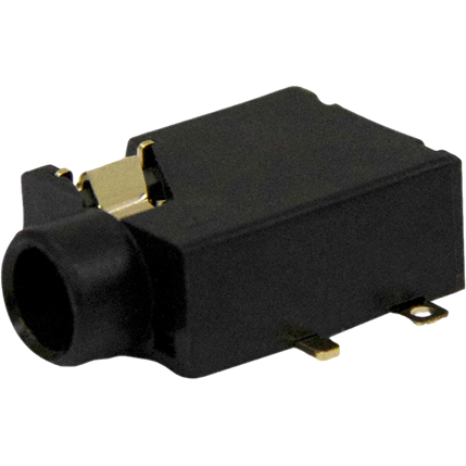 Switchcraft-35RASMT4BHWNTRX Connector Audio and Video Conn 3.5MM Phone Jack F 3 POS Solder RA SMD 5 Terminal 1 Port