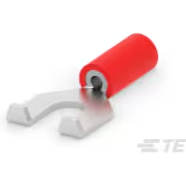 TE Connectivity-2-324169-1 Terminales del conductor Flanged Spade Tongue Terminal 16-22AWG Copper Red 21.39mm Tin T/R