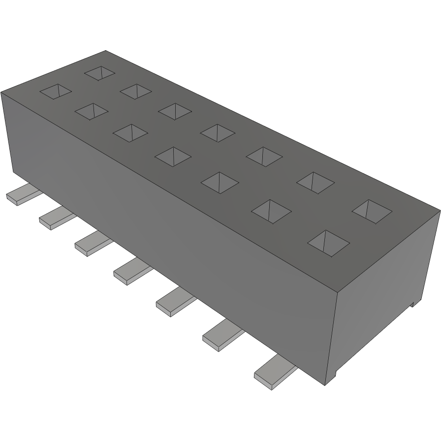 Samtec-CLP-107-02-L-D-FR Piastre connettori e prese PCB Conn Socket Strip SKT 14 POS 1.27mm Solder ST SMD T/R